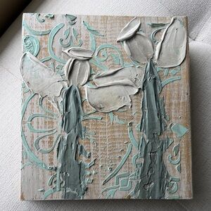 Angel painting on wood block.